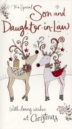 A Christmas card for a special son and daughter-in-law.