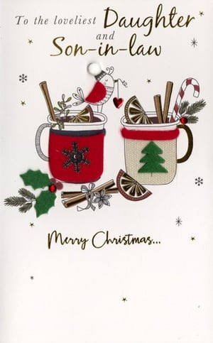 A Christmas card for a daughter and son-in-law.