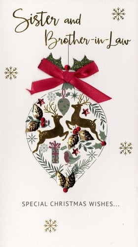 A Christmas card for a sister and brother-in-law.