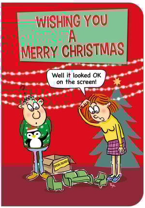 A card that says "wishing you a Merry Christmas."