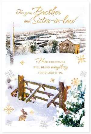 A Christmas card for a brother and sister-in-law.