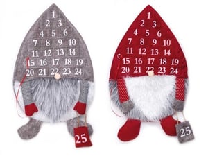 A gnome-shaped advent calendar with the number 25 on it.