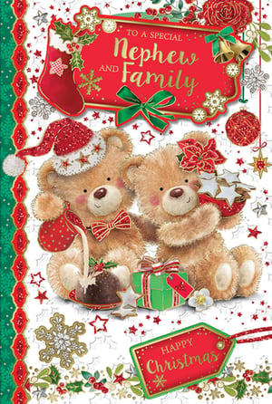 A Christmas card for a special nephew and his family.