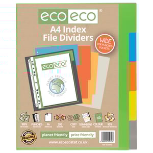 An eco eco A4 index file dividers package.