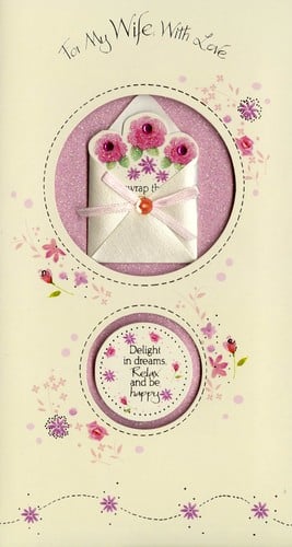 A card that says "To my wife, with love."