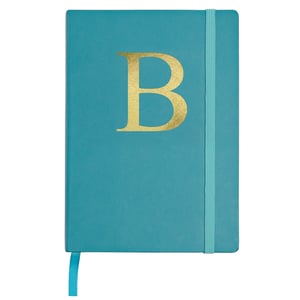 A blue book with the letter B on it.