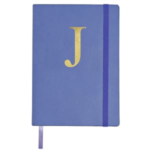 A blue book with the letter 'J' on it.