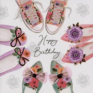 A birthday card that says "Happy Birthday" on it.