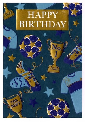A birthday card that says "Happy Birthday" on it.
