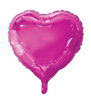 A pink heart-shaped balloon on a white background.
