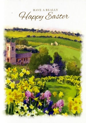 A card that says, "Have a really happy Easter."