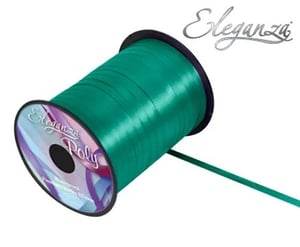 A spool of green Elegantza poly ribbon.