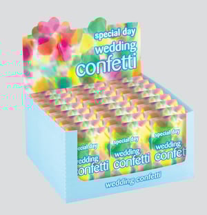 A box of special day wedding confetti.
