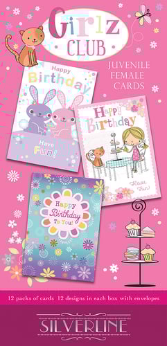 A box of girls' club juvenile female cards.