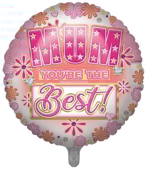 A balloon that says "Mum, you're the best."