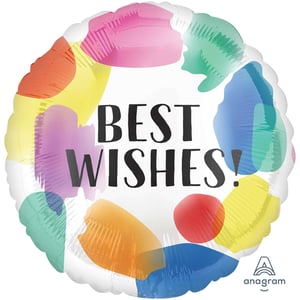 a balloon that says best wishes on it