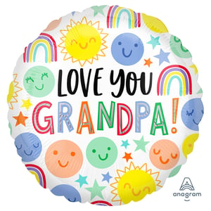 a balloon that says love you grandpa on it