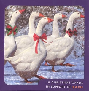 a christmas card with a picture of ducks on it