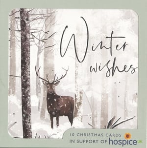 a christmas card with a deer and the words winter wishes