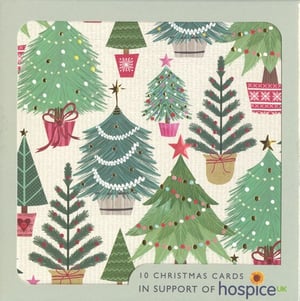 a box of 10 christmas cards in support of hospice uk