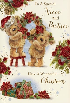 a christmas card for a special niece and partner
