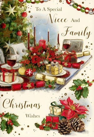 a christmas card for a special niece and family