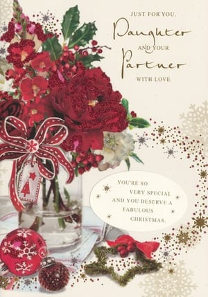a christmas card for a daughter and her partner