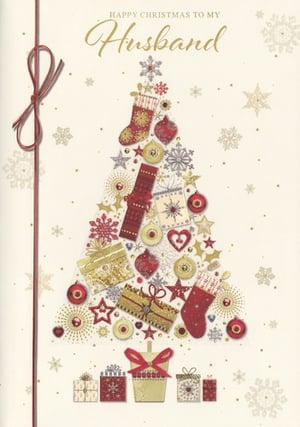 a christmas card that says happy christmas to my husband