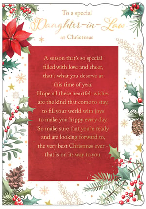 a christmas card that says to a special daughter-in-law at christmas