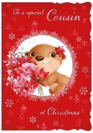 a christmas card that says to a special cousin at christmas
