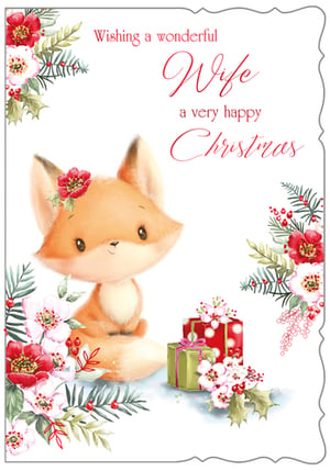 a christmas card wishing a wonderful wife a very happy christmas