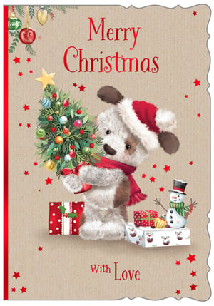 a card that says merry christmas with love