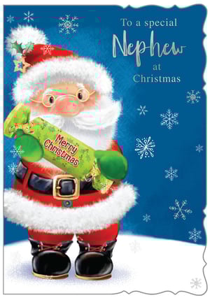 a christmas card that says to a special nephew at christmas