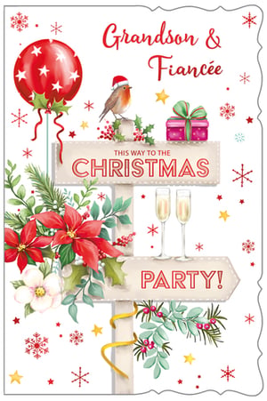 a christmas card for grandson and fiancee