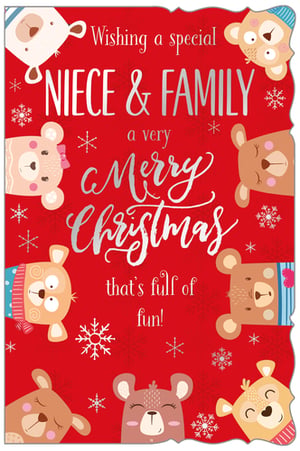 wishing a special niece and family a very merry christmas that 's full of fun !