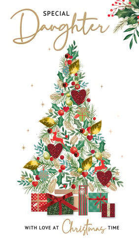 a special daughter with love at christmas time christmas card