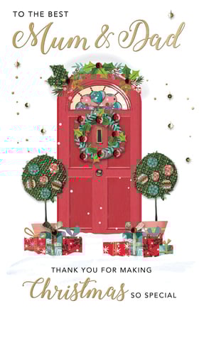 a christmas card that says to the best mum and dad