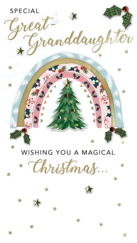 special great granddaughter wishing you a magical christmas card