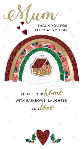 a christmas card that says " mum thank you for all that you do "