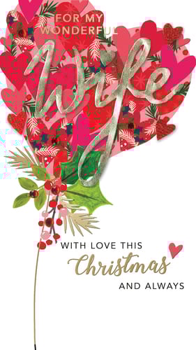 a christmas card for a wonderful wife with love this christmas and always