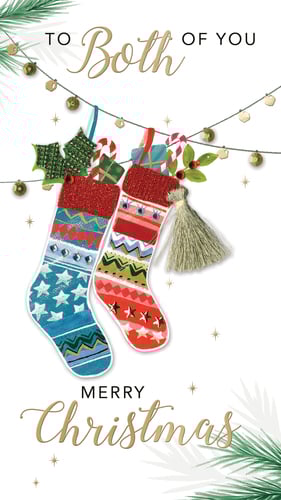 a christmas card that says to both of you merry christmas