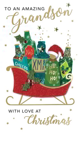 a christmas card that says to an amazing grandson with love at christmas