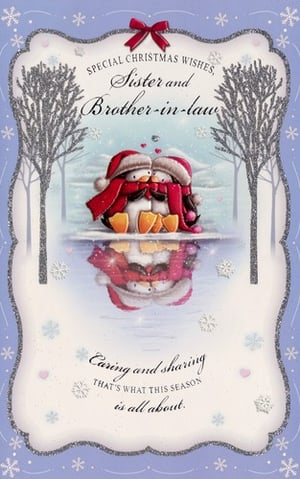 a christmas card for a sister and brother-in-law