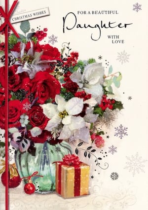 a christmas card for a beautiful daughter with love