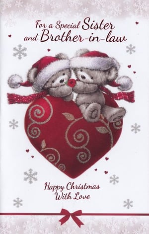a christmas card for a special sister and brother-in-law