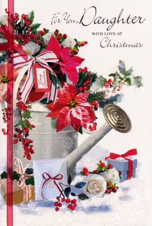 a christmas card that says for you daughter with love at christmas