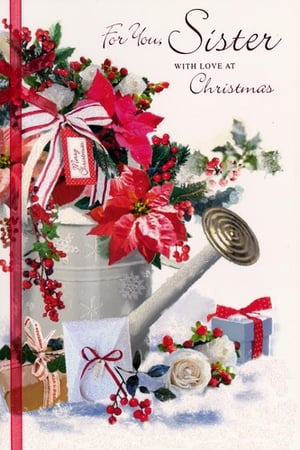 a christmas card that says for you sister with love at christmas