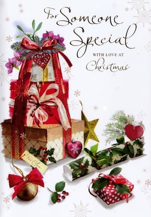 a christmas card that says for someone special with love at christmas