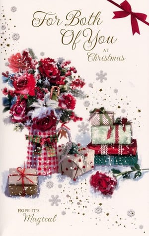 a christmas card that says for both of you at christmas