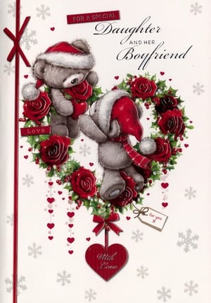 a christmas card for a special daughter and her boyfriend